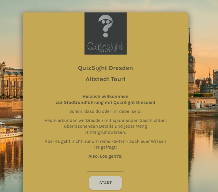Stadttour in Dresden mit QuizSight!